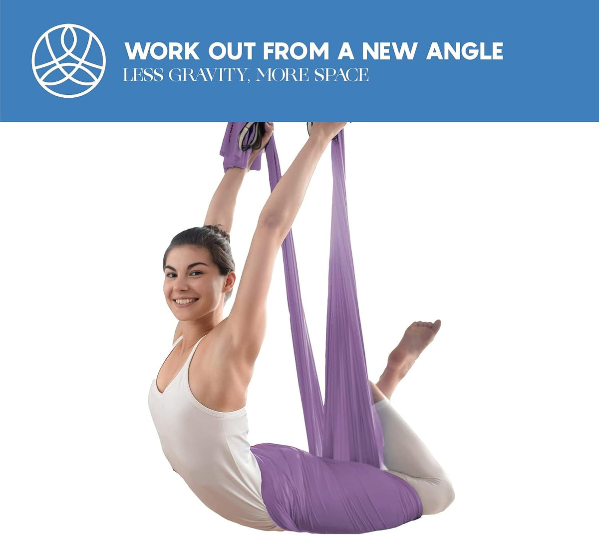 Aerial Yoga Hammock Swing, 4.5 Yards, Aerial Silks with Hardware