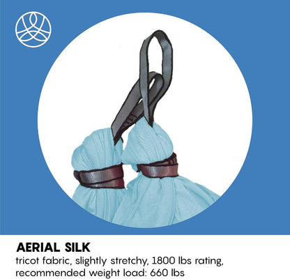 Aerial Yoga Hammock Swing, 4.5 Yards, Aerial Silks with Hardware