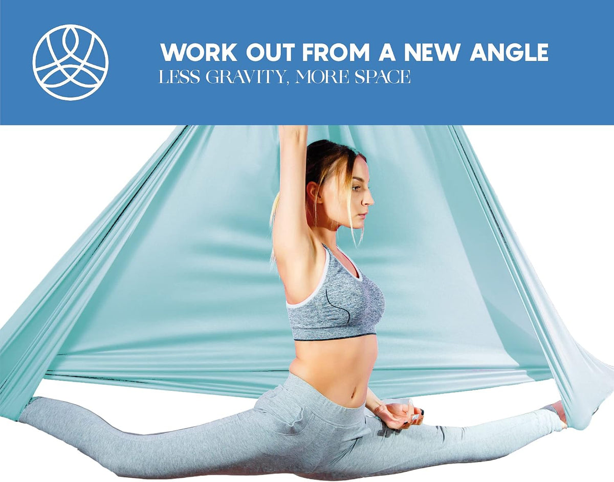 Aerial Yoga Hammock Swing, 4.5 Yards, Aerial Silks with Hardware