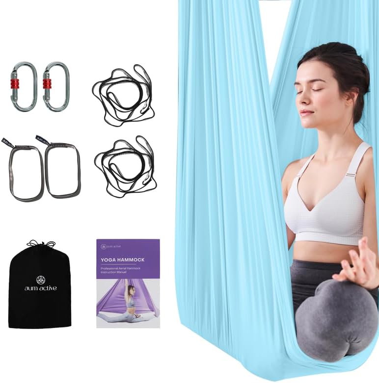 Aerial Yoga Hammock Swing, 4.5 Yards, Aerial Silks with Hardware