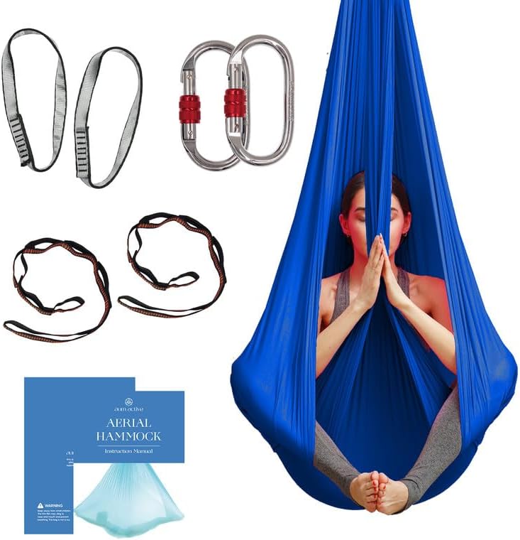 Aerial Yoga Hammock Swing, 4.5 Yards, Aerial Silks with Hardware