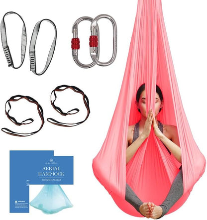 Aerial Yoga Hammock Swing, 4.5 Yards, Aerial Silks with Hardware