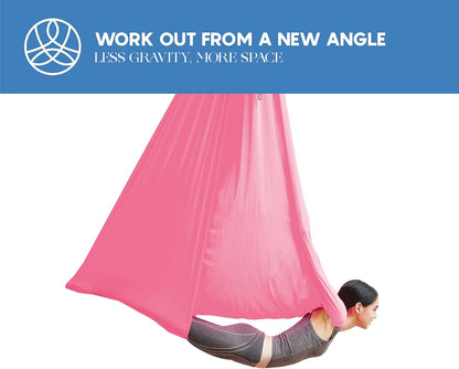 Aerial Yoga Hammock Swing, 4.5 Yards, Aerial Silks with Hardware