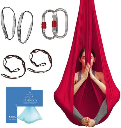 Aerial Yoga Hammock Swing, 4.5 Yards, Aerial Silks with Hardware