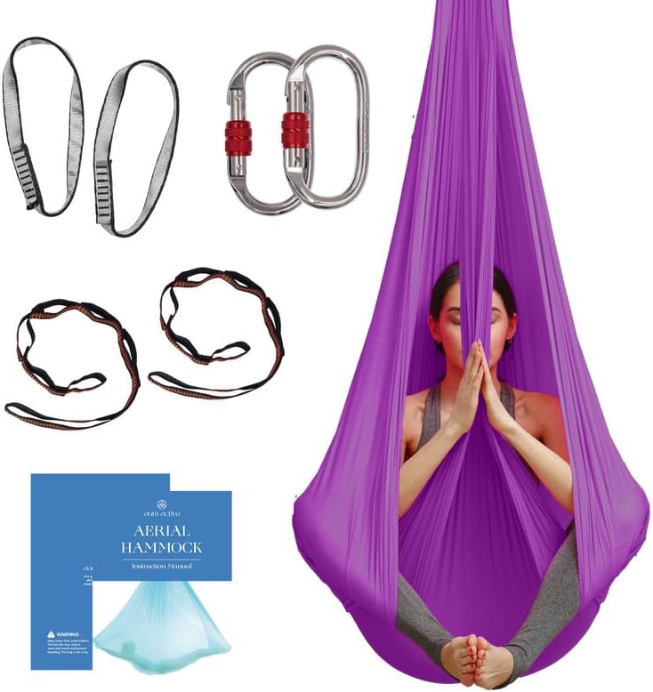 Aerial Yoga Hammock Swing, 4.5 Yards, Aerial Silks with Hardware