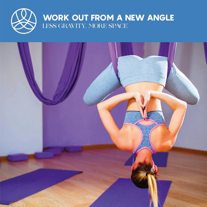 Aerial Yoga Hammock Swing, 4.5 Yards, Aerial Silks with Hardware