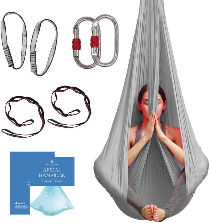 Aerial Yoga Hammock Swing, 4.5 Yards, Aerial Silks with Hardware