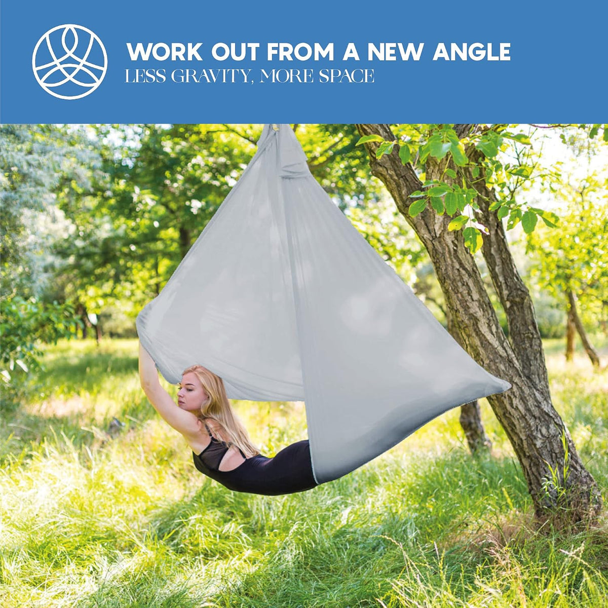 Aerial Yoga Hammock Swing, 4.5 Yards, Aerial Silks with Hardware