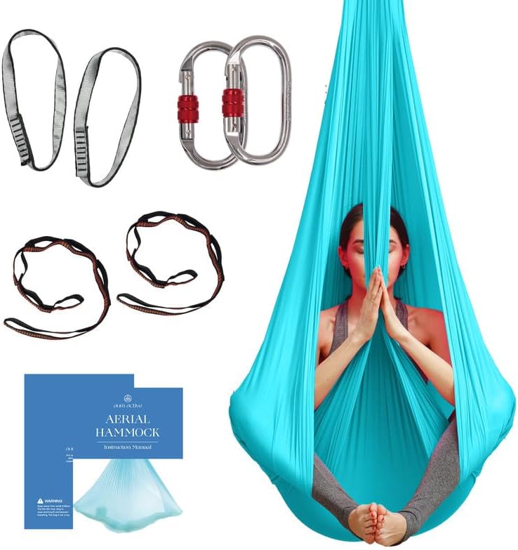 Aerial Yoga Hammock Swing, 4.5 Yards, Aerial Silks with Hardware