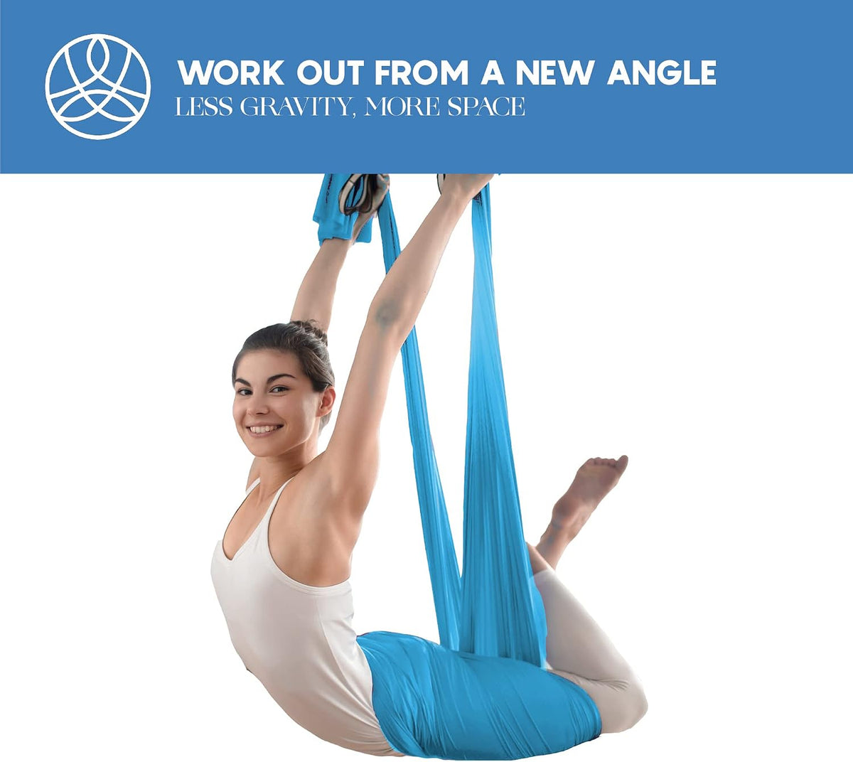 Aerial Yoga Hammock Swing, 4.5 Yards, Aerial Silks with Hardware