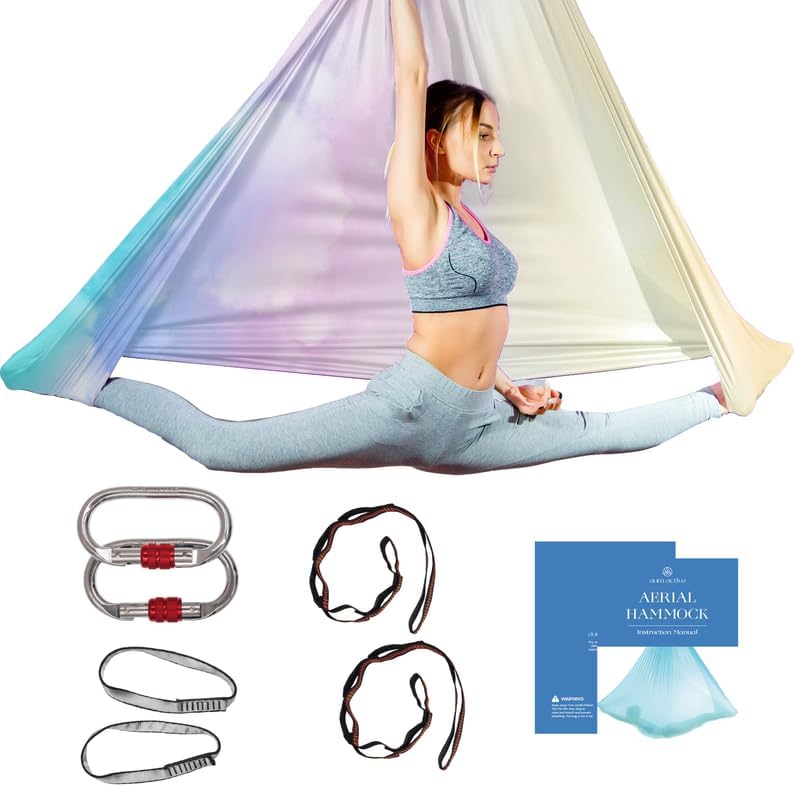 Aerial Yoga Hammock Swing, 4.5 Yards, Aerial Silks with Hardware