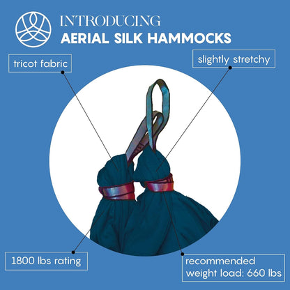 Aerial Yoga Hammock Swing, 4.5 Yards, Aerial Silks with Hardware