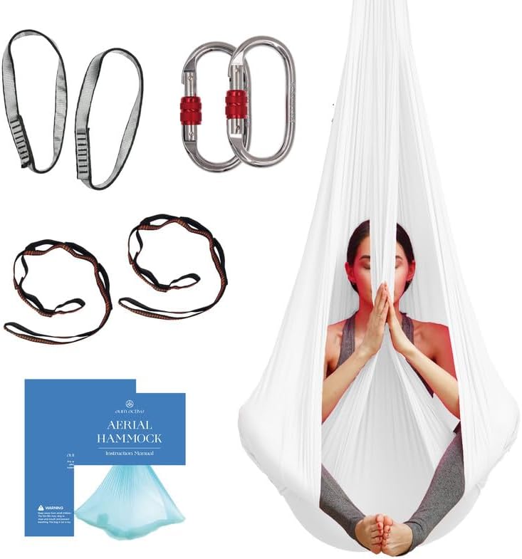 Aerial Yoga Hammock Swing, 4.5 Yards, Aerial Silks with Hardware