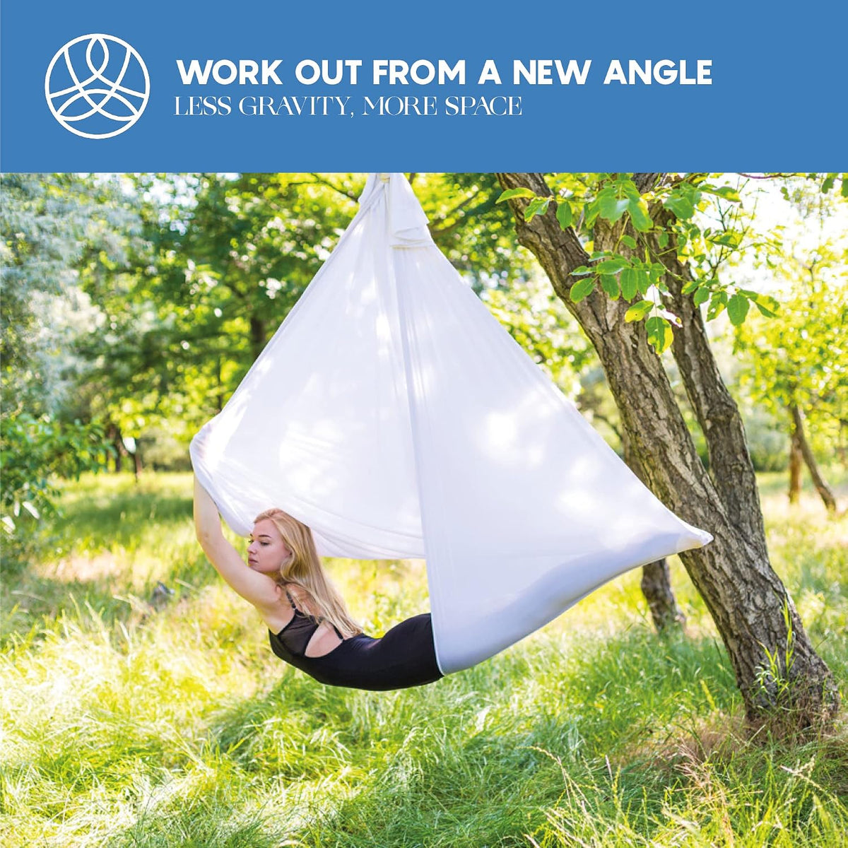 Aerial Yoga Hammock Swing, 4.5 Yards, Aerial Silks with Hardware