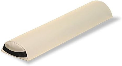 Massage Bolster Pillow Half Round – Durable, Easy to clean 100% PU Upholstery incl. Strap Handle/Professional Quality CFC-FREE/Back Pain Relief, Vanilla Crème