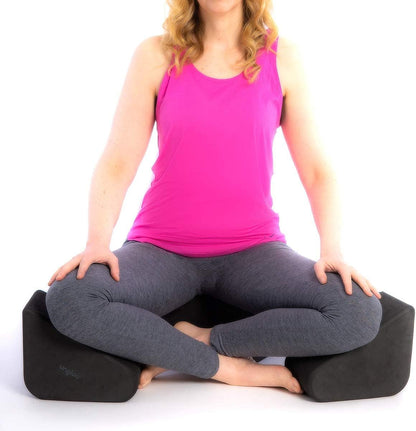Supportive Yoga Block Wedges for Seated Meditation – Elevates Knees, Reduces Hip Pressure, and Improves Cross-Legged Posture