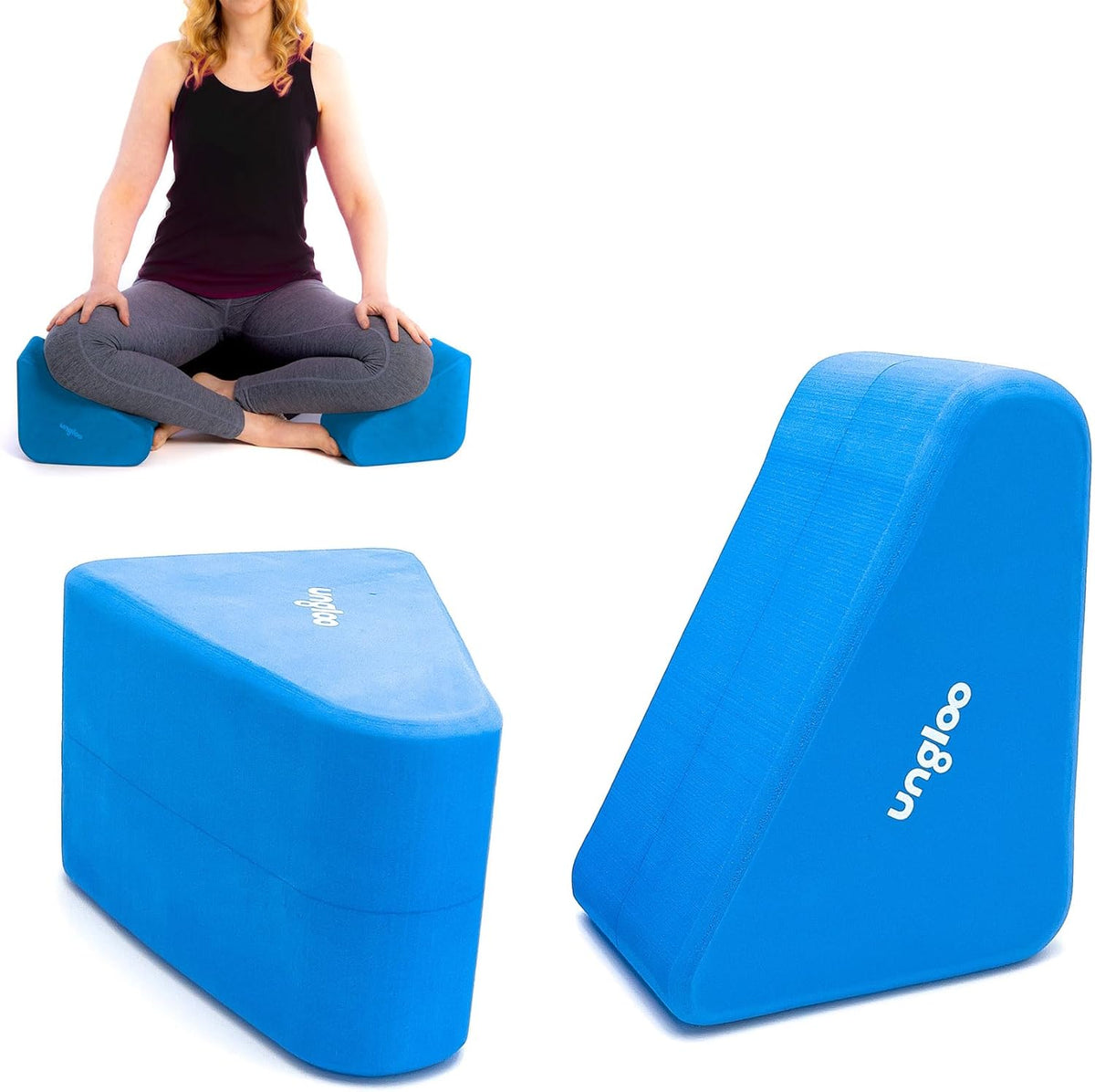 Supportive Yoga Block Wedges for Seated Meditation – Elevates Knees, Reduces Hip Pressure, and Improves Cross-Legged Posture