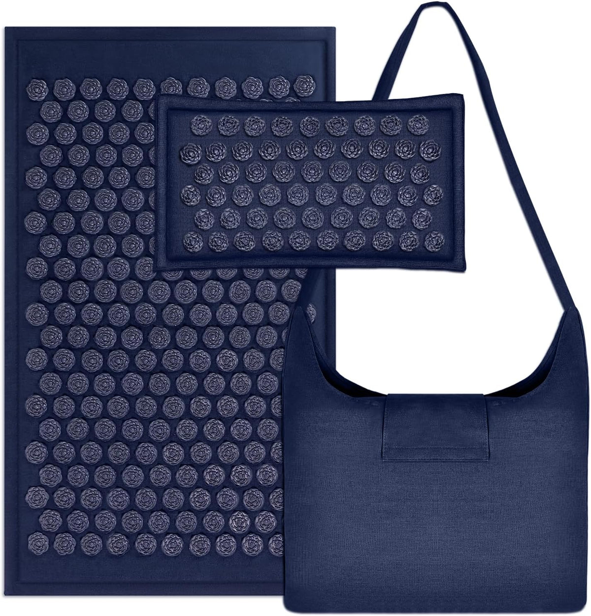 Acupressure Set for Back and Neck Pain Relief, Muscle Relaxation Stress Relief Acupressure Mat and Pillow Set with Bag (Navy Blue)