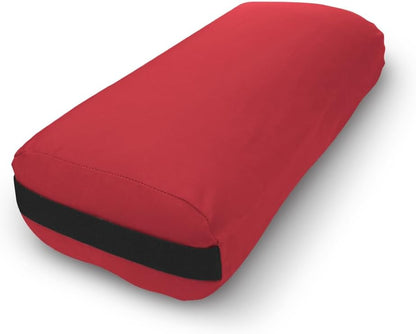 Cotton Batting Yoga Bolster - Studio Grade Round or Rectangular Restorative Yoga Pillow for Pilates and Yin Practice - Soft Yet Firm Support with Cotton Cover - Made in The USA