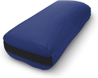 Cotton Batting Yoga Bolster - Studio Grade Round or Rectangular Restorative Yoga Pillow for Pilates and Yin Practice - Soft Yet Firm Support with Cotton Cover - Made in The USA