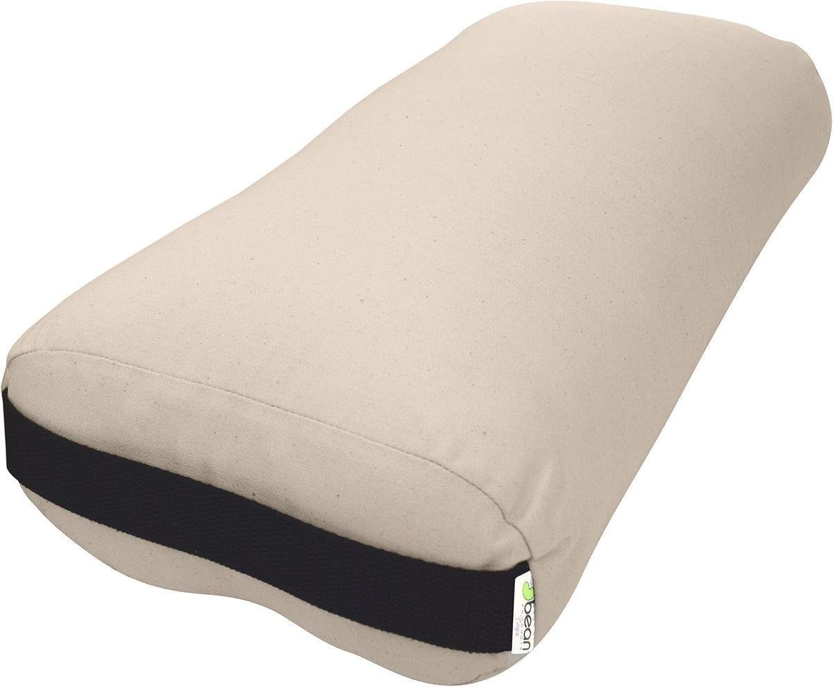 Cotton Batting Yoga Bolster - Studio Grade Round or Rectangular Restorative Yoga Pillow for Pilates and Yin Practice - Soft Yet Firm Support with Cotton Cover - Made in The USA