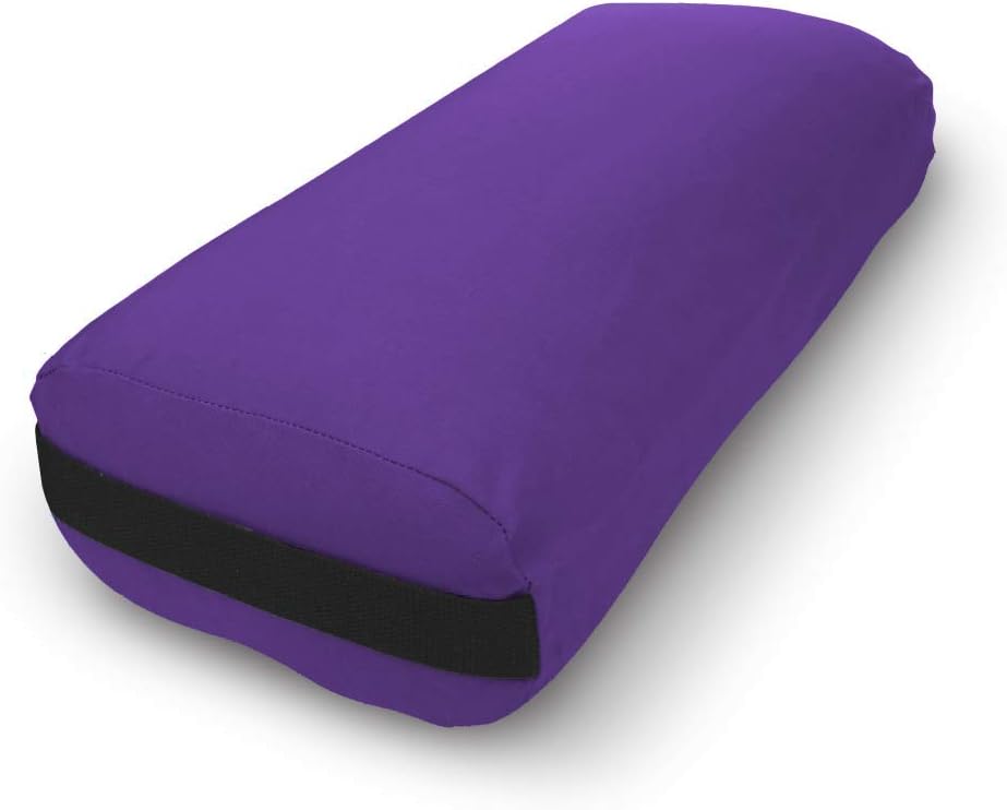 Cotton Batting Yoga Bolster - Studio Grade Round or Rectangular Restorative Yoga Pillow for Pilates and Yin Practice - Soft Yet Firm Support with Cotton Cover - Made in The USA
