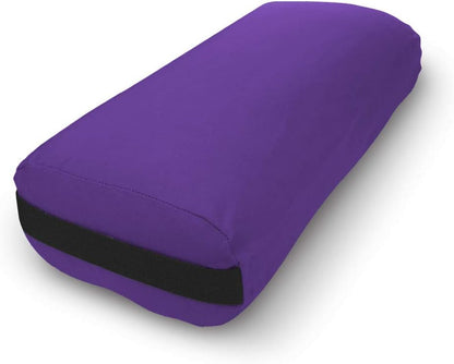 Cotton Batting Yoga Bolster - Studio Grade Round or Rectangular Restorative Yoga Pillow for Pilates and Yin Practice - Soft Yet Firm Support with Cotton Cover - Made in The USA