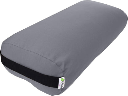 Cotton Batting Yoga Bolster - Studio Grade Round or Rectangular Restorative Yoga Pillow for Pilates and Yin Practice - Soft Yet Firm Support with Cotton Cover - Made in The USA