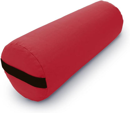 Cotton Batting Yoga Bolster - Studio Grade Round or Rectangular Restorative Yoga Pillow for Pilates and Yin Practice - Soft Yet Firm Support with Cotton Cover - Made in The USA