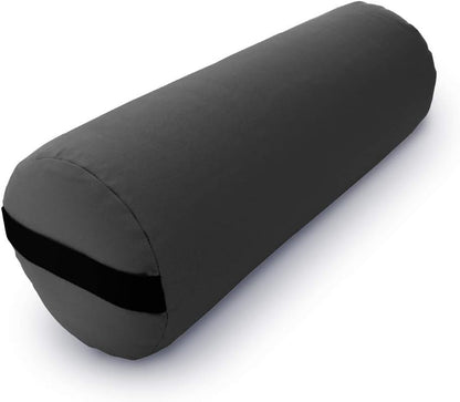 Cotton Batting Yoga Bolster - Studio Grade Round or Rectangular Restorative Yoga Pillow for Pilates and Yin Practice - Soft Yet Firm Support with Cotton Cover - Made in The USA