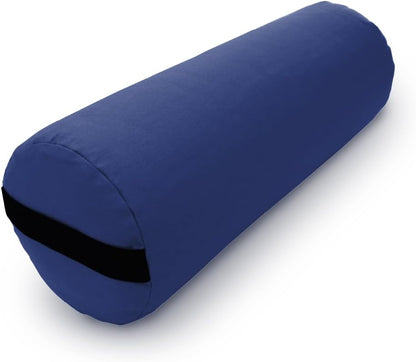 Cotton Batting Yoga Bolster - Studio Grade Round or Rectangular Restorative Yoga Pillow for Pilates and Yin Practice - Soft Yet Firm Support with Cotton Cover - Made in The USA
