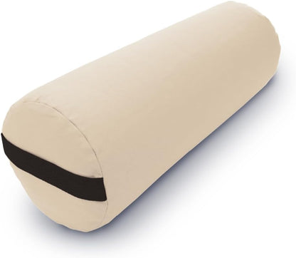 Cotton Batting Yoga Bolster - Studio Grade Round or Rectangular Restorative Yoga Pillow for Pilates and Yin Practice - Soft Yet Firm Support with Cotton Cover - Made in The USA