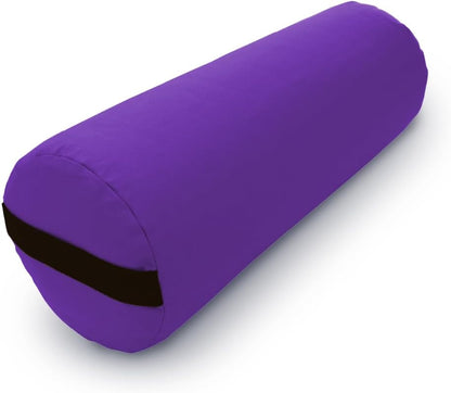 Cotton Batting Yoga Bolster - Studio Grade Round or Rectangular Restorative Yoga Pillow for Pilates and Yin Practice - Soft Yet Firm Support with Cotton Cover - Made in The USA