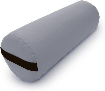 Cotton Batting Yoga Bolster - Studio Grade Round or Rectangular Restorative Yoga Pillow for Pilates and Yin Practice - Soft Yet Firm Support with Cotton Cover - Made in The USA