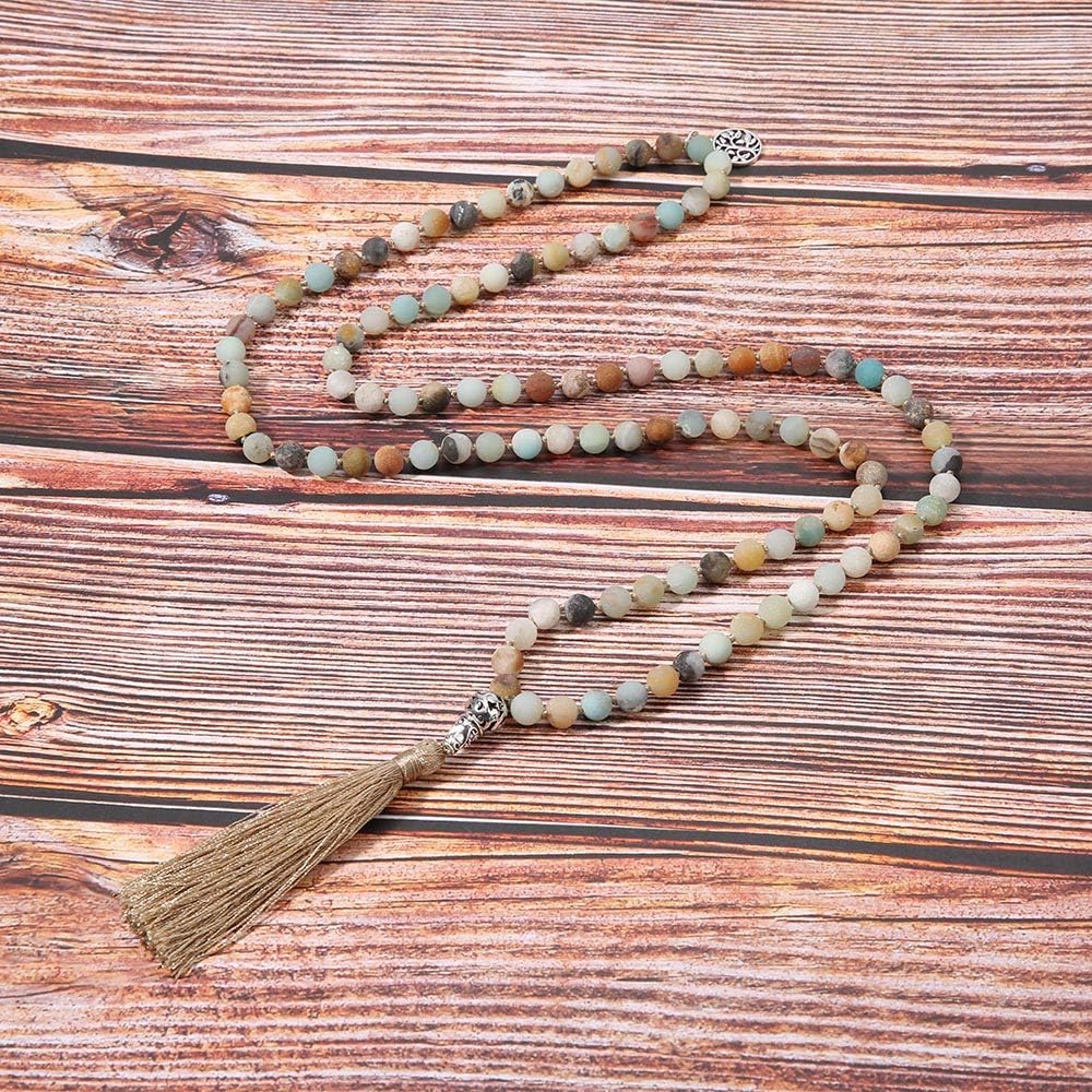 108 Mala Beads Semi-Precious Gem Stones Meditation Necklace