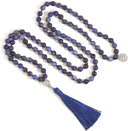 108 Mala Beads Semi-Precious Gem Stones Meditation Necklace