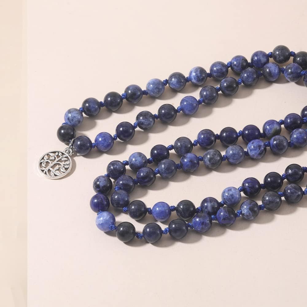 108 Mala Beads Semi-Precious Gem Stones Meditation Necklace