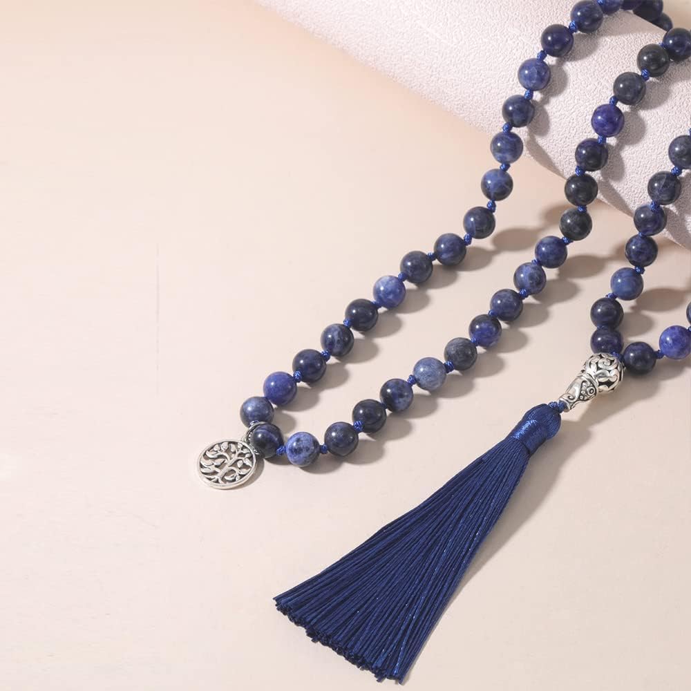 108 Mala Beads Semi-Precious Gem Stones Meditation Necklace