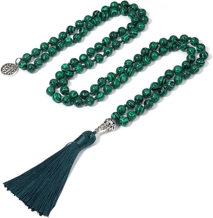 108 Mala Beads Semi-Precious Gem Stones Meditation Necklace