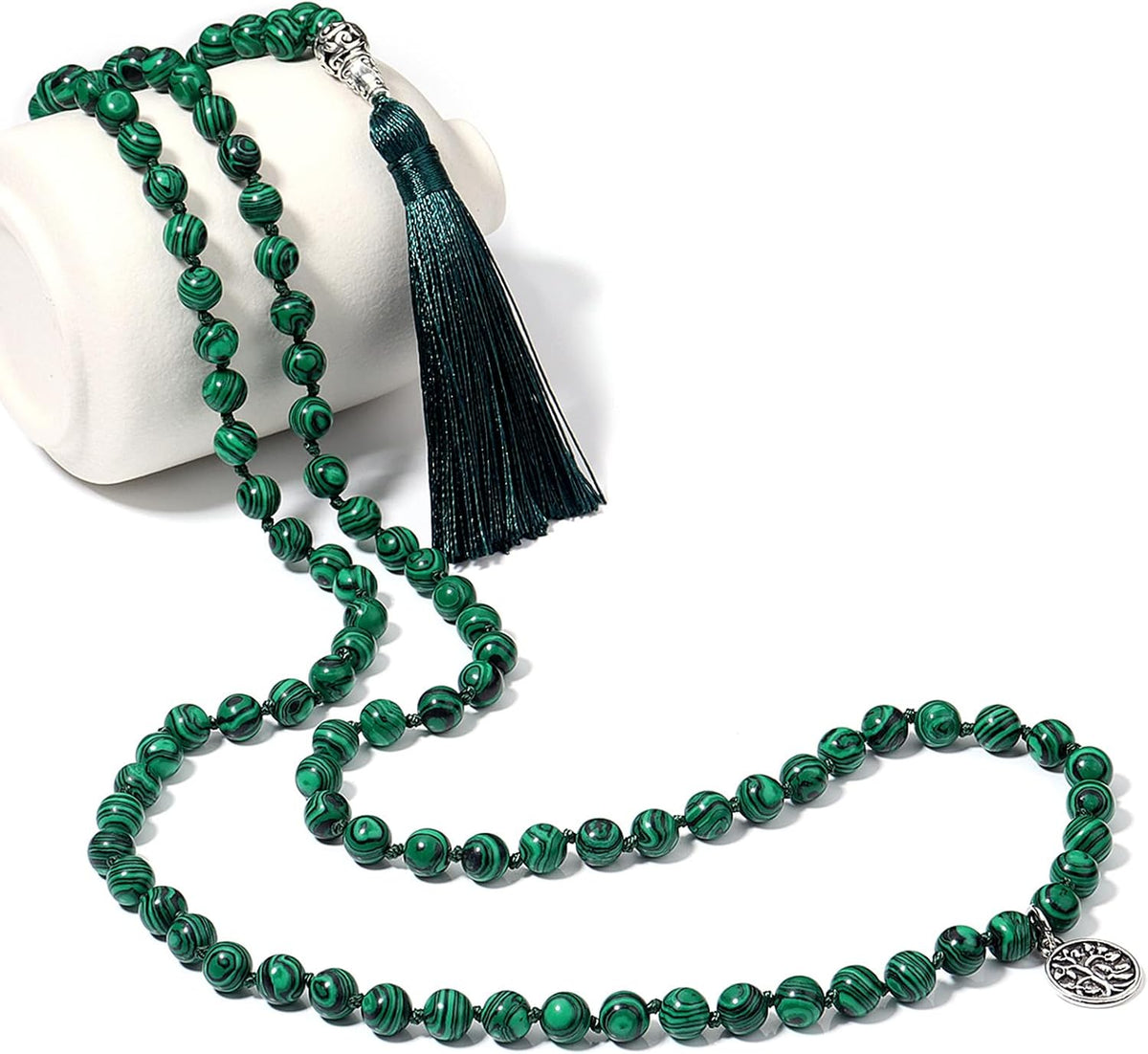 108 Mala Beads Semi-Precious Gem Stones Meditation Necklace