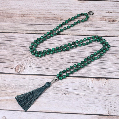 108 Mala Beads Semi-Precious Gem Stones Meditation Necklace