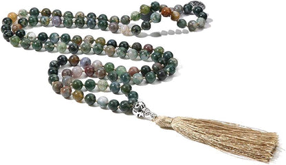 108 Mala Beads Semi-Precious Gem Stones Meditation Necklace