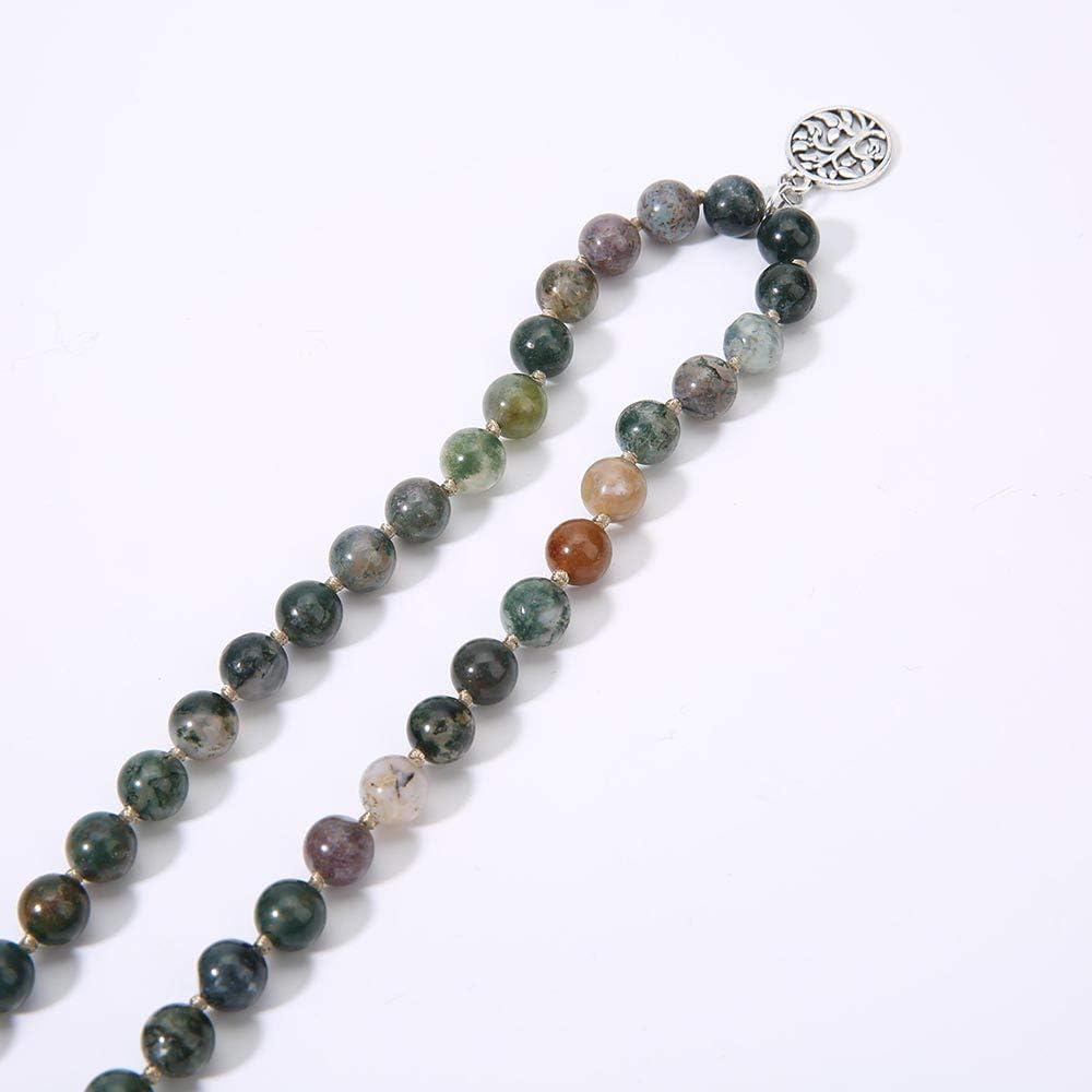 108 Mala Beads Semi-Precious Gem Stones Meditation Necklace