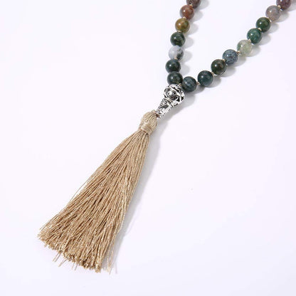 108 Mala Beads Semi-Precious Gem Stones Meditation Necklace