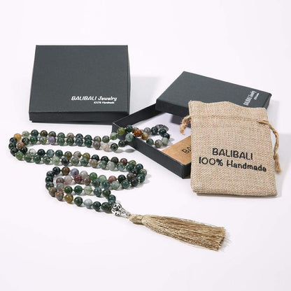 108 Mala Beads Semi-Precious Gem Stones Meditation Necklace