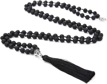 108 Mala Beads Semi-Precious Gem Stones Meditation Necklace