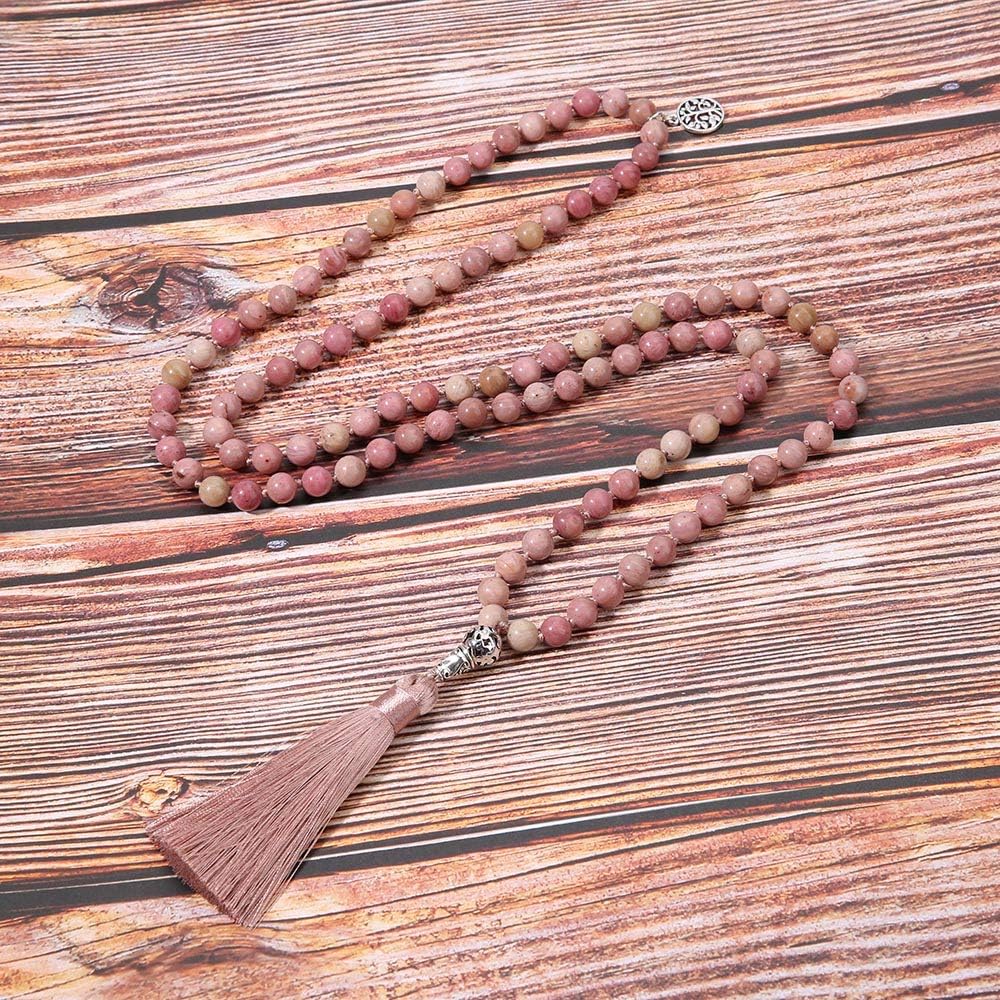 108 Mala Beads Semi-Precious Gem Stones Meditation Necklace