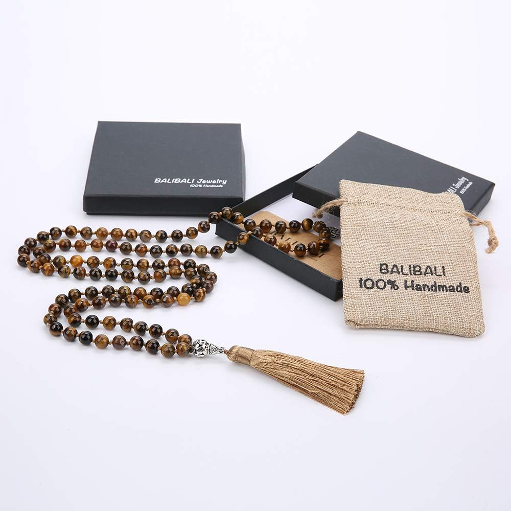 108 Mala Beads Semi-Precious Gem Stones Meditation Necklace