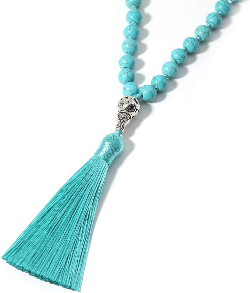 108 Mala Beads Semi-Precious Gem Stones Meditation Necklace
