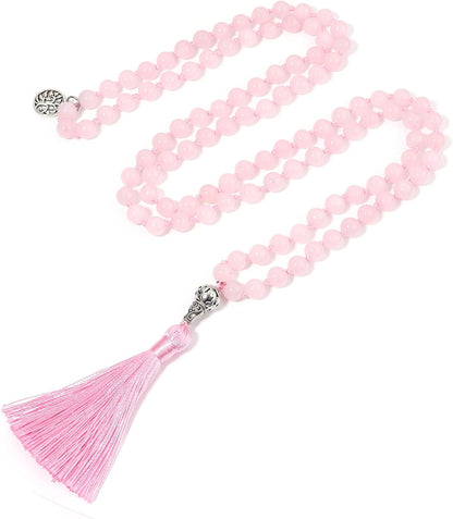 108 Mala Beads Semi-Precious Gem Stones Meditation Necklace